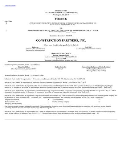 Thumbnail Construction Partners
 Annual Report 2024-2025