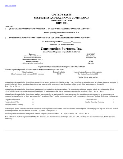 Thumbnail Construction Partners
 Quarterly Report 2024-q1
