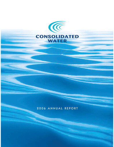 Miniature Consolidated Water Rapport annuel 2006