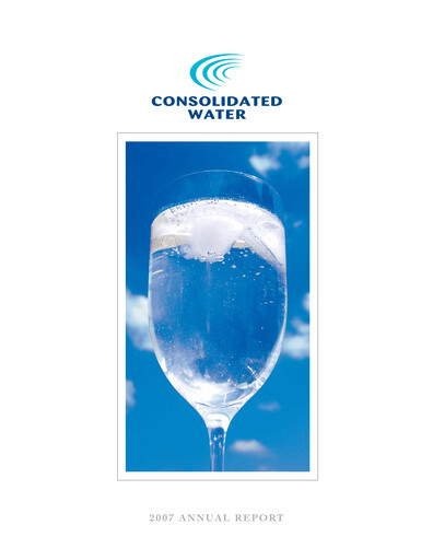 Miniature Consolidated Water Rapport annuel 2007