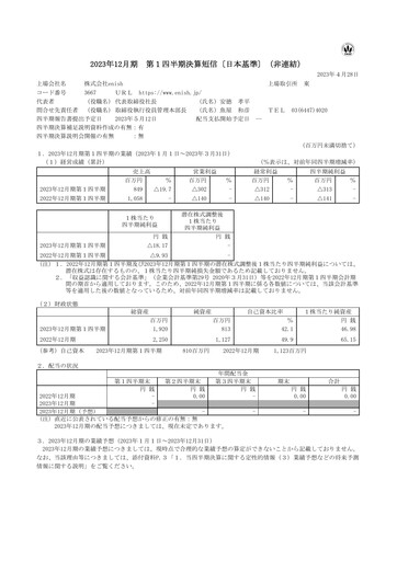 Thumbnail enish Quarterly Report fy2023-q1