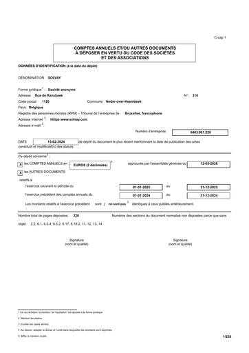 Thumbnail Solvay Financial Statement 2025