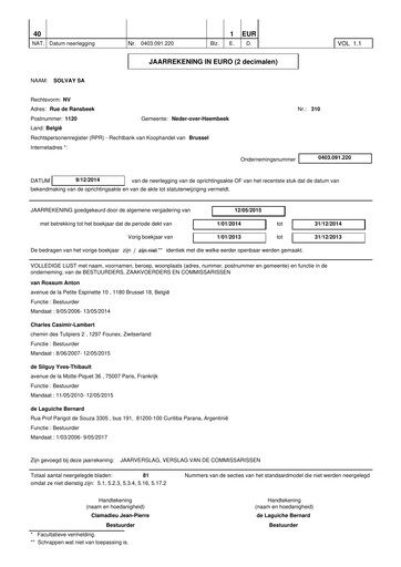 Thumbnail Solvay Financial Statement 2014
