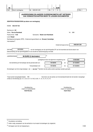 Thumbnail Solvay Financial Statement 2019