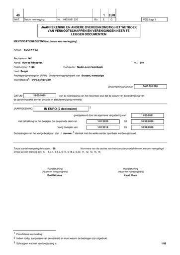 Thumbnail Solvay Financial Statement 2020