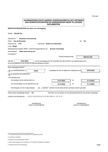 Thumbnail Solvay Financial Statement 2023