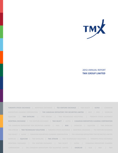 Miniature TMX Group
 Rapport annuel 2012