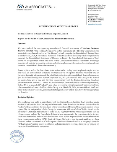 Thumbnail Nucleus Software Exports Financial Statement 2025-2026