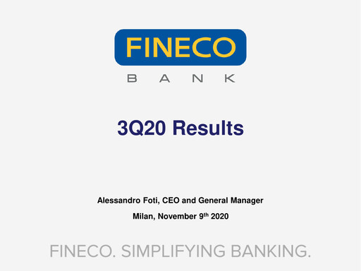 Thumbnail FinecoBank
 Quarterly Report 2020-q3