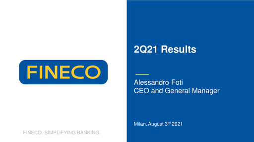 Thumbnail FinecoBank
 Quarterly Report 2021-q2