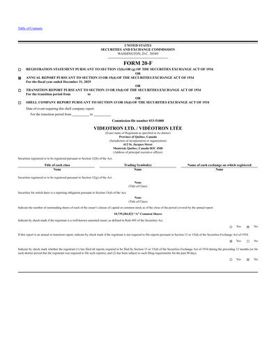 Thumbnail Quebecor Annual Report 2025