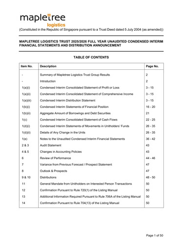 Thumbnail Mapletree Logistics Trust Financial Statement 2025-2026
