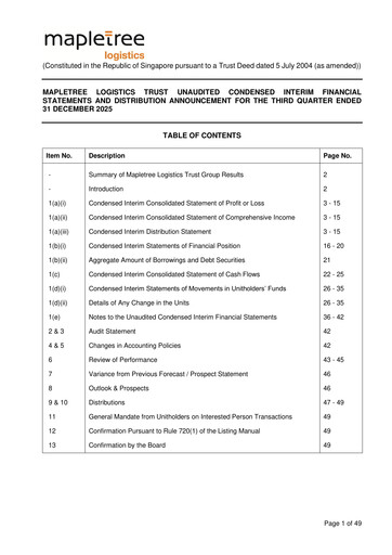 Thumbnail Mapletree Logistics Trust Quarterly Report 2025-q3