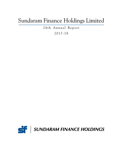 Miniature Sundaram Finance Rapport annuel 2017-2018