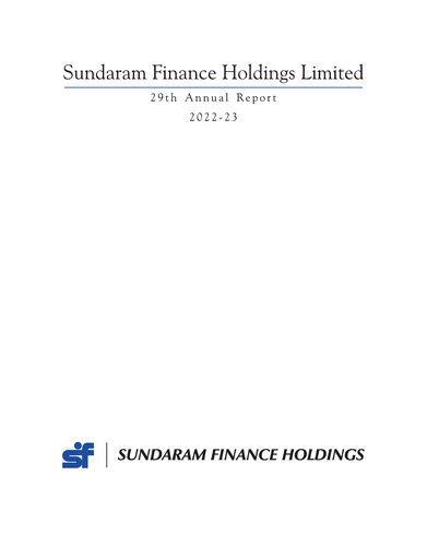 Miniature Sundaram Finance Rapport annuel 2022-2023