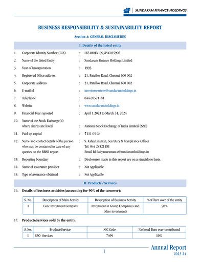 Thumbnail Sundaram Finance ESG Report 2023-2024