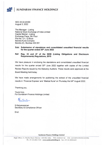 Thumbnail Sundaram Finance Quarterly Report 2022-q1