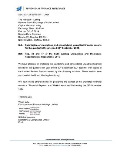 Thumbnail Sundaram Finance Quarterly Report 2024-q2