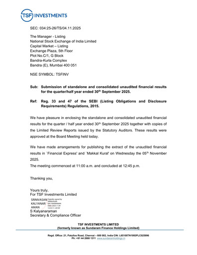 Thumbnail Sundaram Finance Quarterly Report 2025-q2