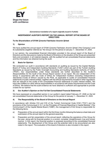 Thumbnail OYAK Çimento Annual Report 2025