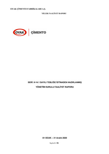 Thumbnail OYAK Çimento Annual Report 2020