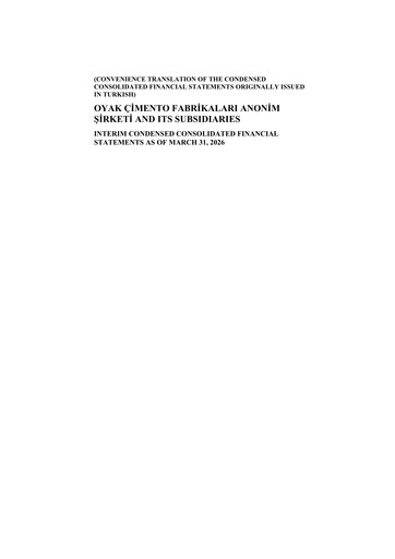 Thumbnail OYAK Çimento Financial Statement 2026-q1