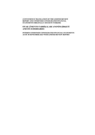 Thumbnail OYAK Çimento Financial Statement 2023-q3