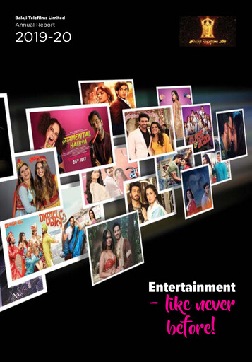 Thumbnail Balaji Telefilms
 Annual Report 2019-2020