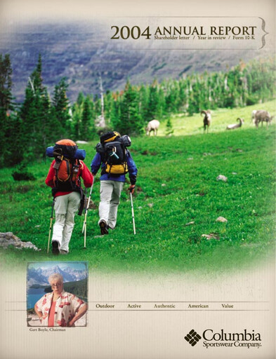 Thumbnail Columbia Sportswear
 Annual Report 2004