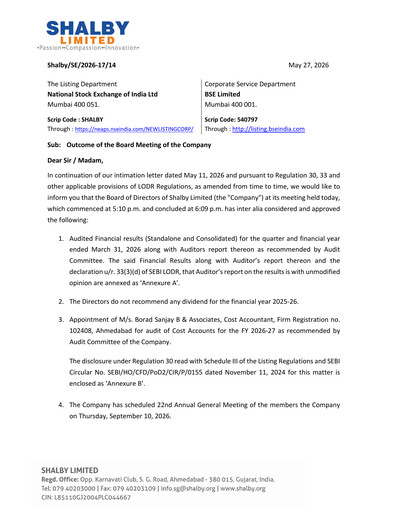 Thumbnail Shalby
 Financial Statement 2025-2026