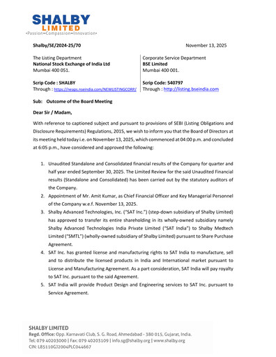 Thumbnail Shalby
 Quarterly Report 2025-q2