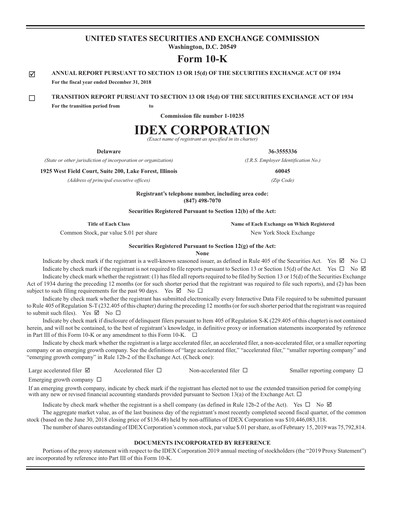 Thumbnail IDEX Annual Report 2018