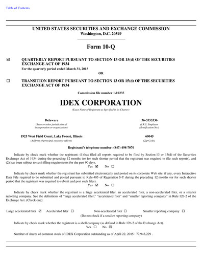 Thumbnail IDEX Quarterly Report 2015-q1