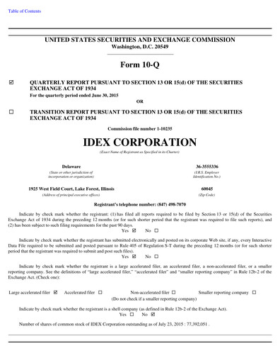 Thumbnail IDEX Quarterly Report 2015-q2