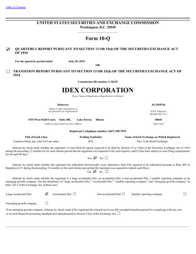 Thumbnail IDEX Quarterly Report 2019-q2