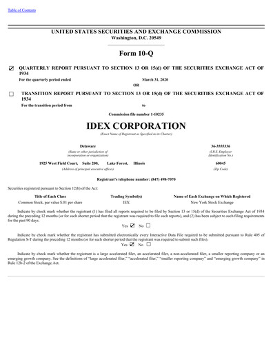 Thumbnail IDEX Quarterly Report 2020-q1