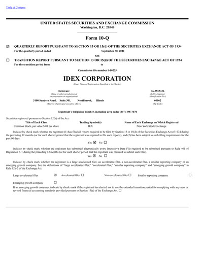 Thumbnail IDEX Quarterly Report 2021-q3