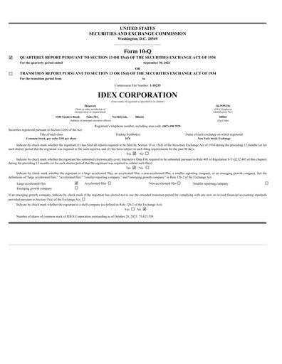 Thumbnail IDEX Quarterly Report 2023-q3