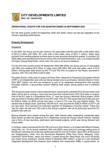 Thumbnail City Developments Quarterly Report 2025-q3