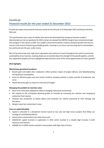 Thumbnail Fresnillo Financial Report 2012