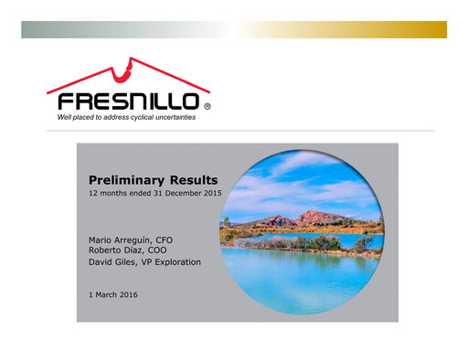 Thumbnail Fresnillo Financial Statement 2015