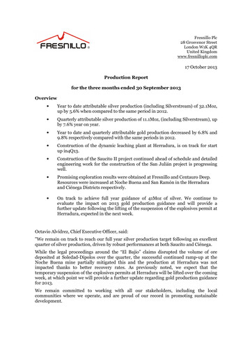 Thumbnail Fresnillo Quarterly Report 2013-q3