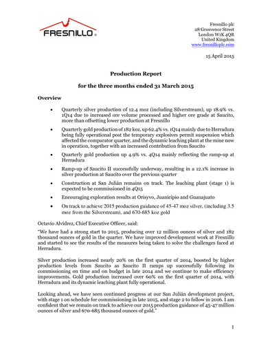 Thumbnail Fresnillo Quarterly Report 2015-q1