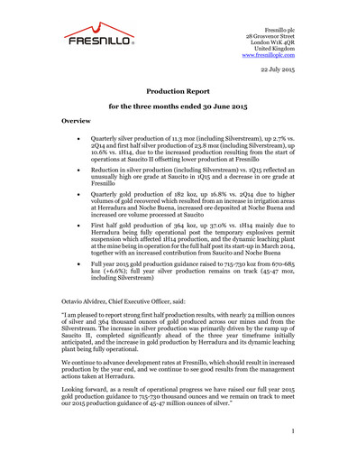 Thumbnail Fresnillo Quarterly Report 2015-q2