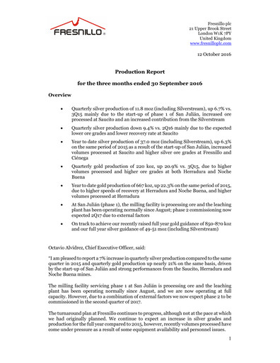 Thumbnail Fresnillo Quarterly Report 2016-q3