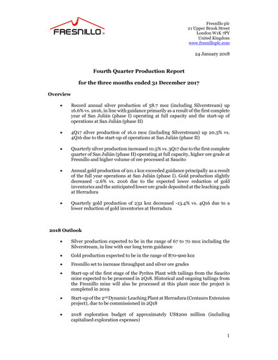 Thumbnail Fresnillo Quarterly Report 2017-q4