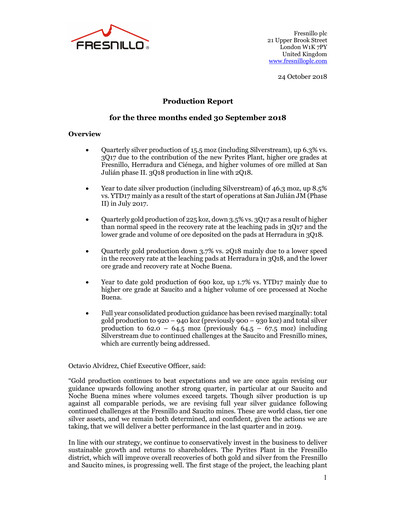 Thumbnail Fresnillo Quarterly Report 2018-q3