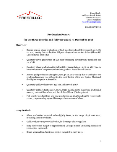 Thumbnail Fresnillo Quarterly Report 2018-q4