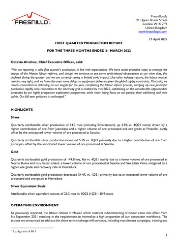Thumbnail Fresnillo Quarterly Report 2022-q1