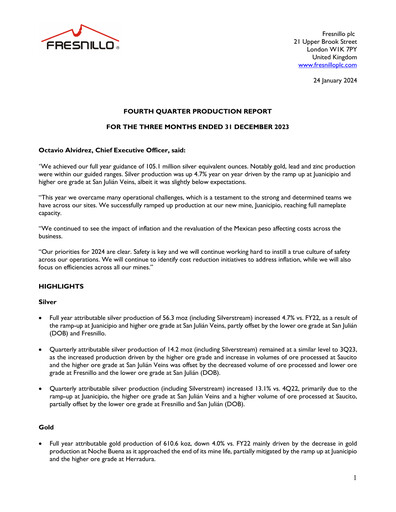 Thumbnail Fresnillo Quarterly Report 2023-q4